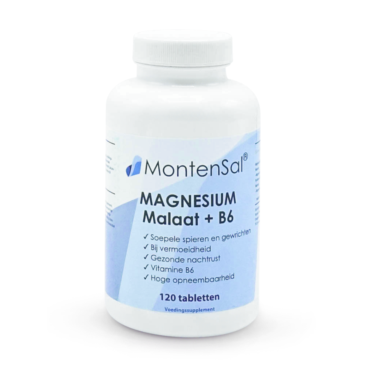 Magnesiummalaat met Vitamine B6. 120 capsules.