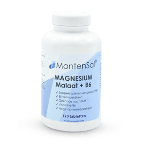 Magnesiummalaat met Vitamine B6. 120 capsules.