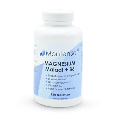Magnesiummalaat met Vitamine B6. 120 capsules.