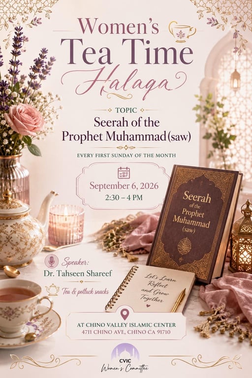 Tea Time Halaqa flyer