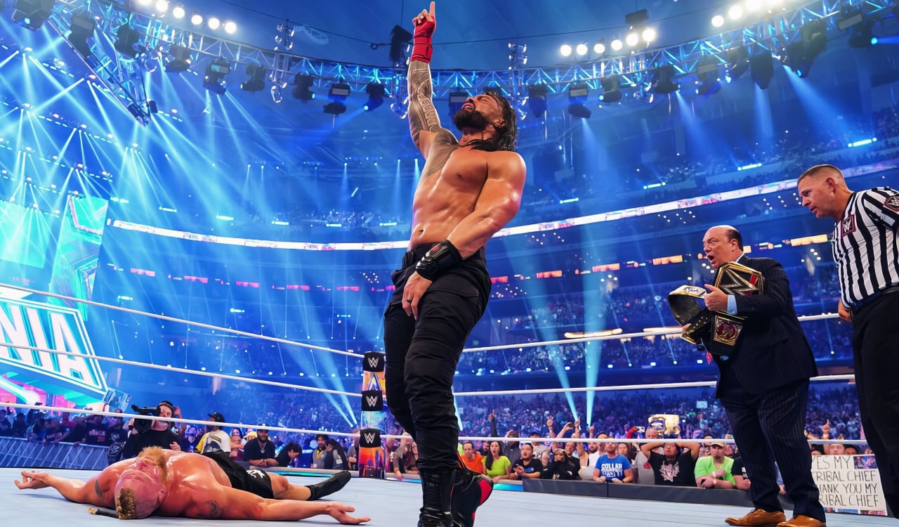 Roman Reigns Beats Brock Lesmar - WrestleMania 38