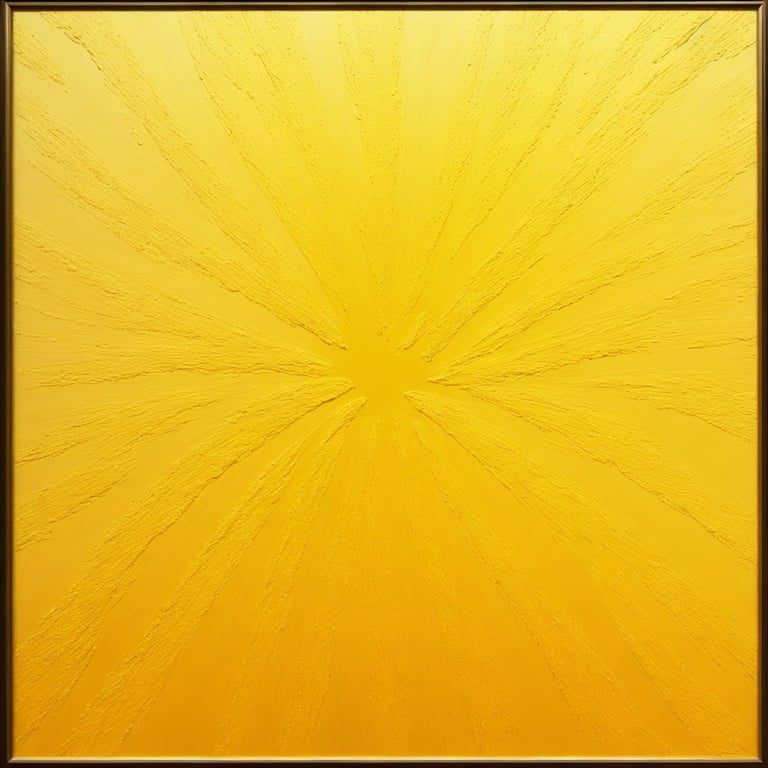 une peinture jaune avec un cadre noir