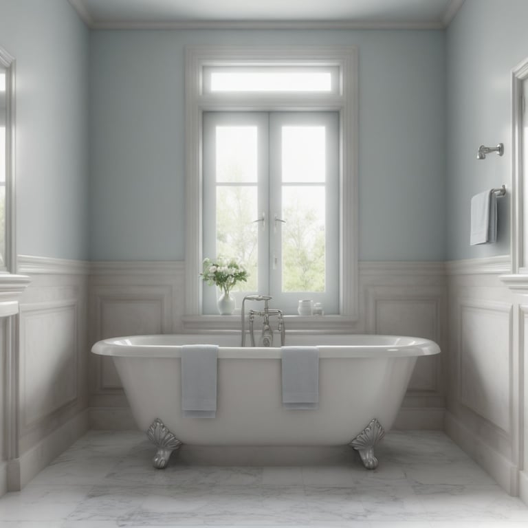 une salle de bain avec une baignoire et une fenêtre