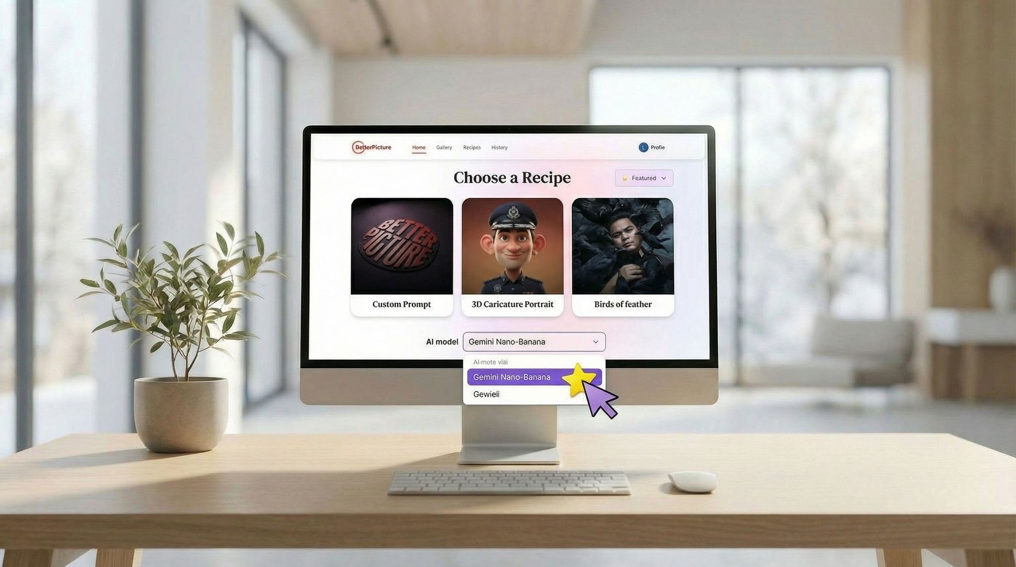 Cinematic Launch Sequence for BetterPicture AI App — shot 2 of 6