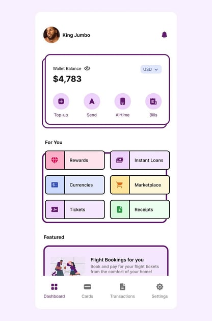 Example of an app's user interface