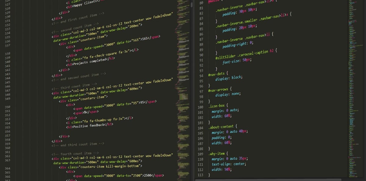 Computer screen with code.