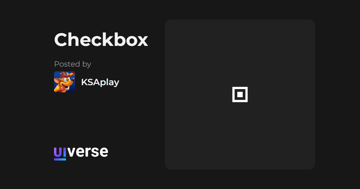Checkbox by KSAplay made with CSS | Uiverse.io