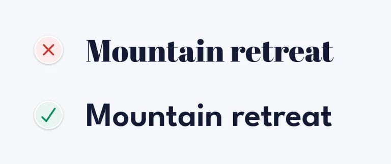 Detailed serif typeface vs simple sans serif typeface.