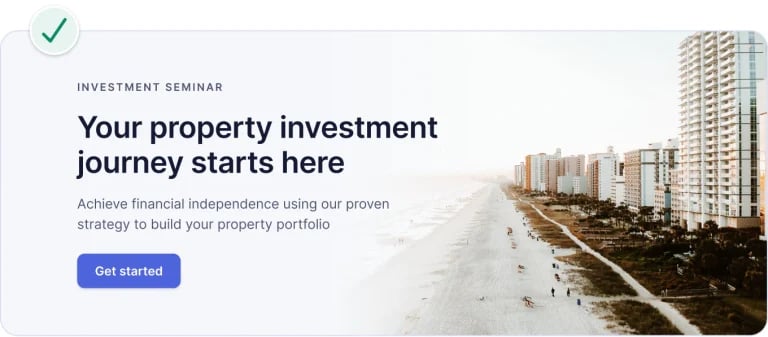 Example of a website hero banner with a clear visual hierarchy.