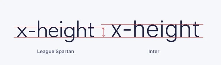 Comparing the x-height of Gill Sans and Lato typefaces.