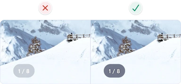 Opacity of the grey photo count container is increased above 4.5:1.