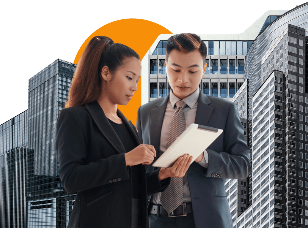 Corporate service closing banner visual