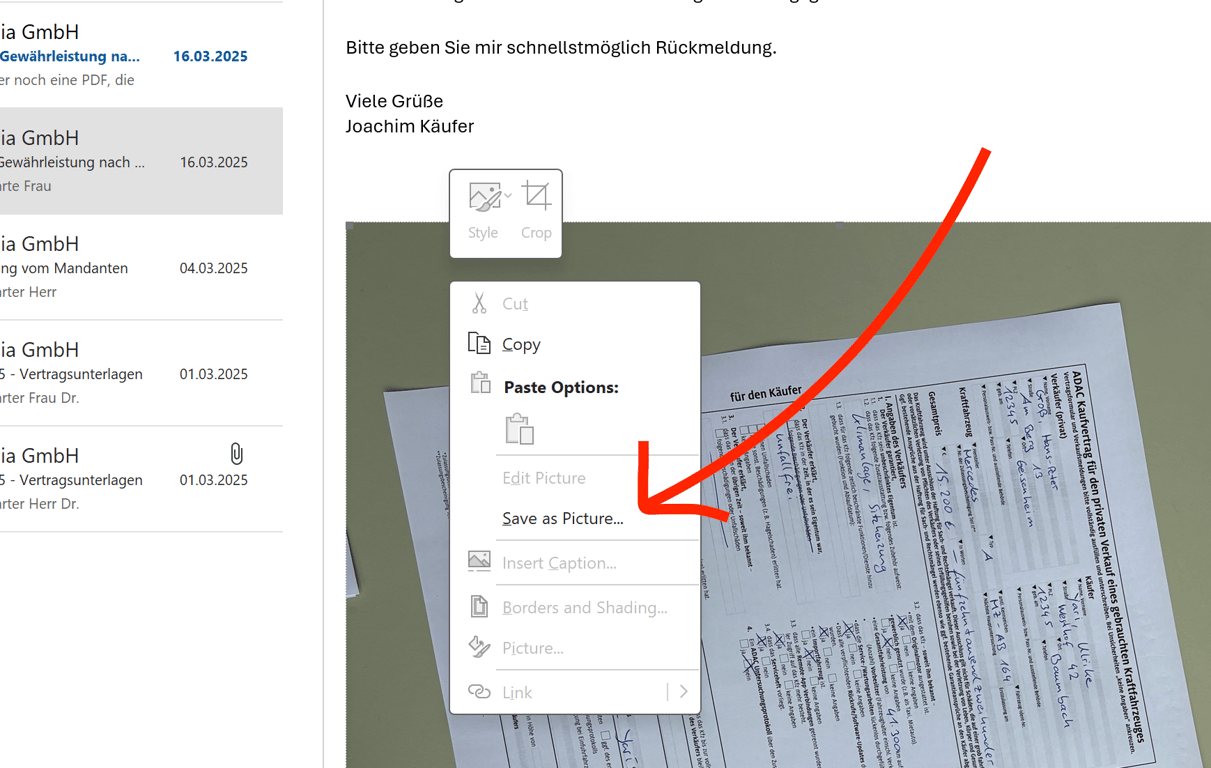 Email with inline graphics