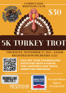 Cowboy Wrestling Club Turkey Trot Logo