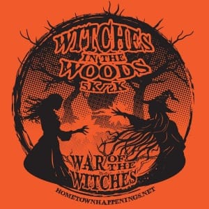 Witches in the Woods 5K/2K | Hometown Happenings Logo