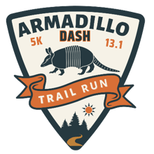 Armadillo Dash 5K & Half Marathon Trail Run logo