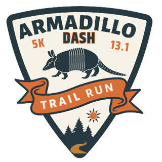 Armadillo Dash 5K & Half Marathon Trail Run Logo