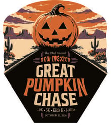 NM GREAT PUMPKIN CHASE 10K, 5K, 1-MILE WALK, KIDS K and INFLATABLE COSTUME MAD DASH logo