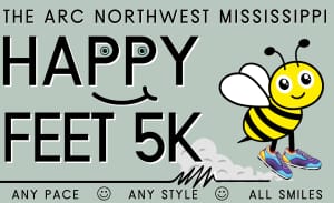 The Arc Northwest Mississippi Happy Feet 5K Logo