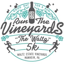Run the Vineyards - "The 5K Waltz" logo