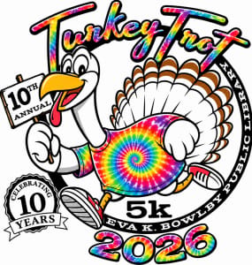 Eva K Bowlby Library 5K Turkey Trot Logo
