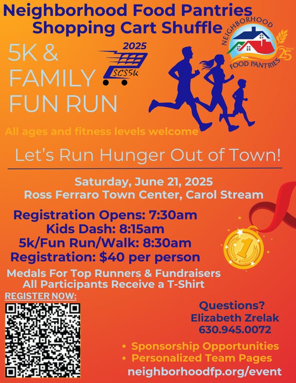 Neighborhood Food Pantries: Shopping Cart Shuffle Logo