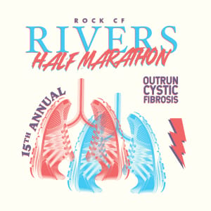 15th Annual Rock CF Rivers Half Marathon & 5K Logo