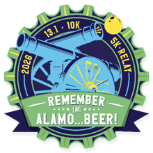 2026 Alamo Beer Challenge Race 1 of 4 Remember the Alamo...Beer! 5k, 10k, 13.1, 3-Person Relay logo