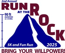 Community "Run at the Rock" 5K (Run at the Rock 5K Trail Run) logo