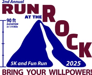 Community "Run at the Rock" 5K (Run at the Rock 5K Trail Run) Logo