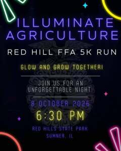 Red Hill FFA Glow Run Logo