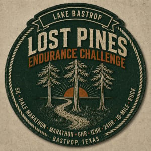 The Lost Pines 5K • 10-Mile • Half Marathon • Full Marathon • 6HR • 12HR • 24HR • Ruck Logo