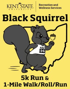 2027 15th Annual Black Squirrel 5K Walk/Run/Roll & 1-Mile Walk/Run/Roll Logo
