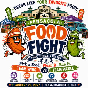 Pensacola Pickles and Wings Run 2027 Logo