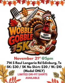 3rd Annual Wobble Gobble 5k logo
