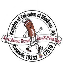 8th Annual KofC Tootsie Roll 5K & Fun Run logo