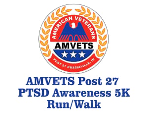 AMVETS Post 27 2nd Annual PTSD Awareness 5K Run/Walk Logo