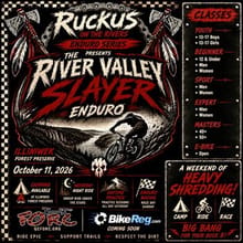 Ruckus on the River - River Slayer Enduro at Illiniwek logo
