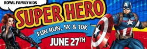 Royal Family Superhero Fun Run, 5K, 10K Logo