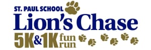 St. Paul School of Princeton Lion's Chase 5K & 1K fun run Logo