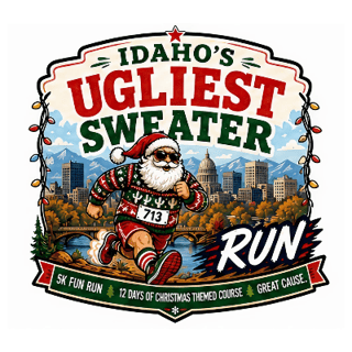 Idaho’s Ugliest Sweater Run, brought to you by The Dirty U Logo
