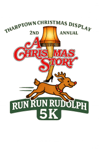 Tharptown Christmas Display 2nd Annual Run Run Rudolph 5k Logo