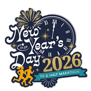 New Years Day 5K & Half Marathon at Cape Fear Vineyard & Winery Logo