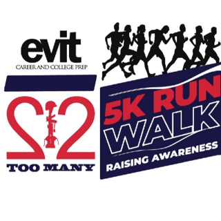 EVIT 22 Too Many 5K Logo