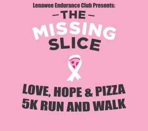 The Missing Slice -  Love, Hope & Pizza 5K Logo
