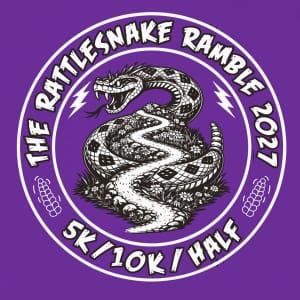 The Rattlesnake Ramble 5K/10K/Half Marathon (live or virtual) Logo