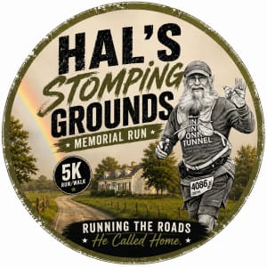 Hal's Stomping Grounds Memorial Run Logo