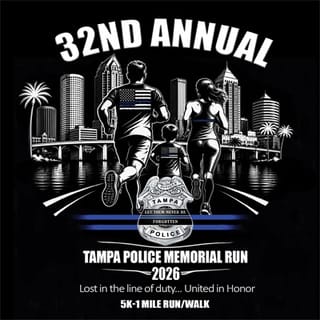 2026 Tampa Police Memorial Run 5K & 1 Mile Run/Walk Logo