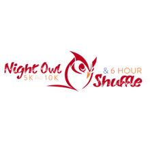 Night Owl 5k, 10k and the 6 hour shuffle logo