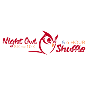 Night Owl 5k, 10k and the 6 hour shuffle Logo